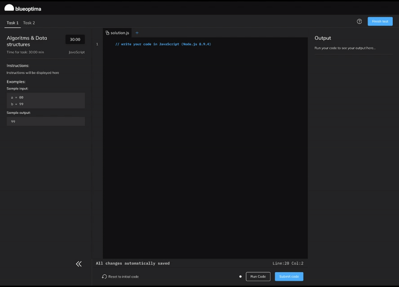 Final redesigned interface